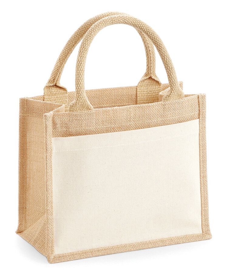 Cotton pocket jute gift bag Thumbnail