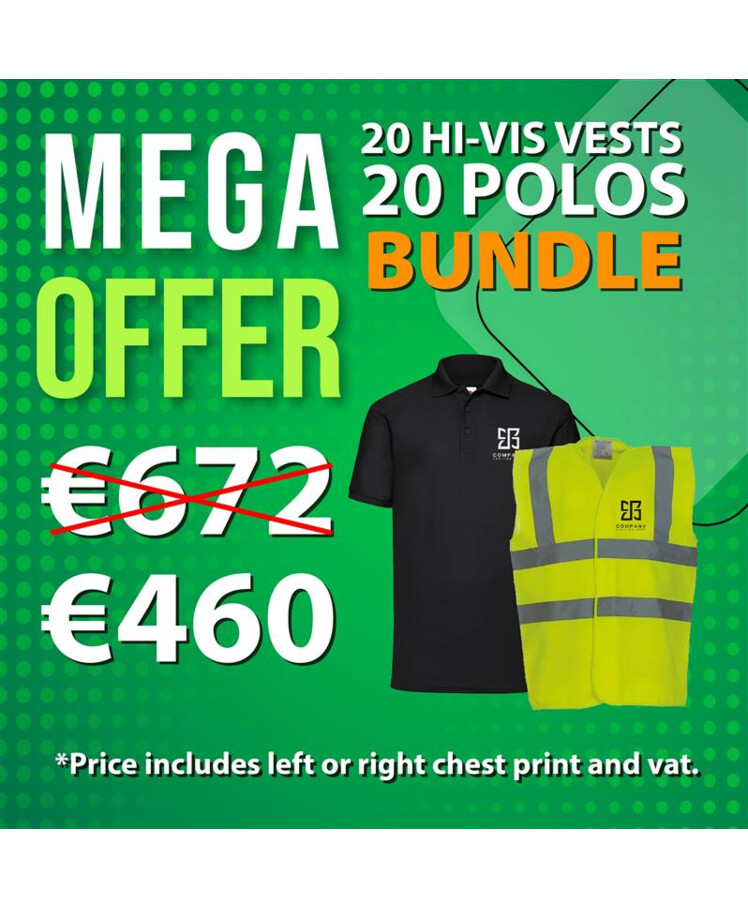 Bundle 6 - 20 Hi-Vis Vests + 20 Polos Thumbnail