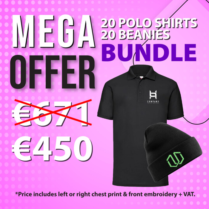 Bundle 7 - 20 Polos + 20 Beanies Thumbnail