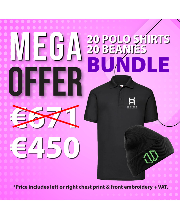 Bundle 7 - 20 Polos + 20 Beanies Thumbnail