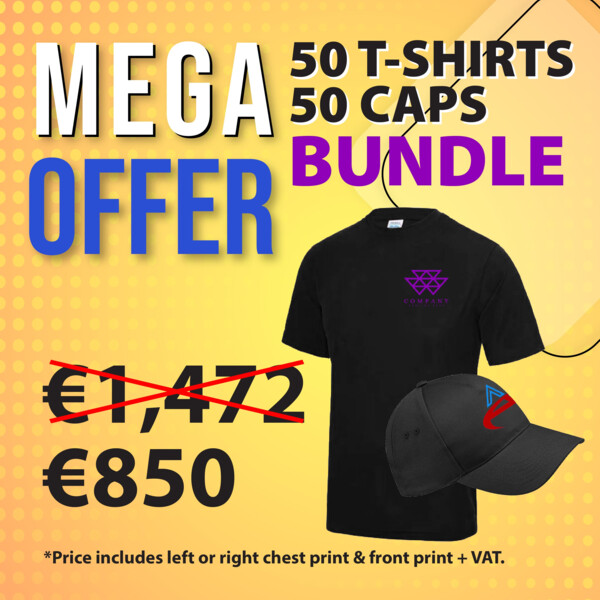Bundle 8 - 50 T-shirts + 50 Caps Thumbnail