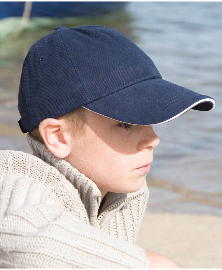 Junior low-profile heavy brushed cotton cap with sandwich peak Thumbnail