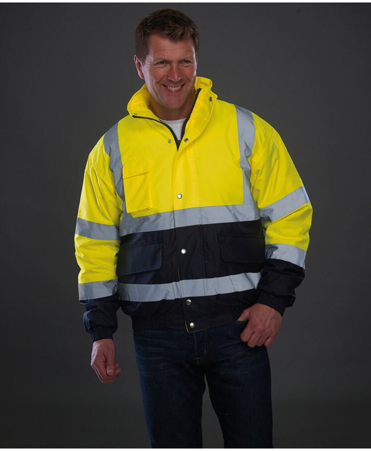 Hi-vis two-tone bomber jacket (HVP218) Thumbnail