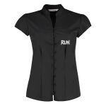 Women's continental blouse mandarin collar cap sleeve Thumbnail