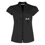 Women's continental blouse mandarin collar cap sleeve Thumbnail
