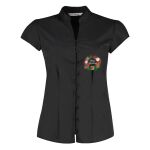 Women's continental blouse mandarin collar cap sleeve Thumbnail