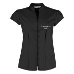 Women's continental blouse mandarin collar cap sleeve Thumbnail